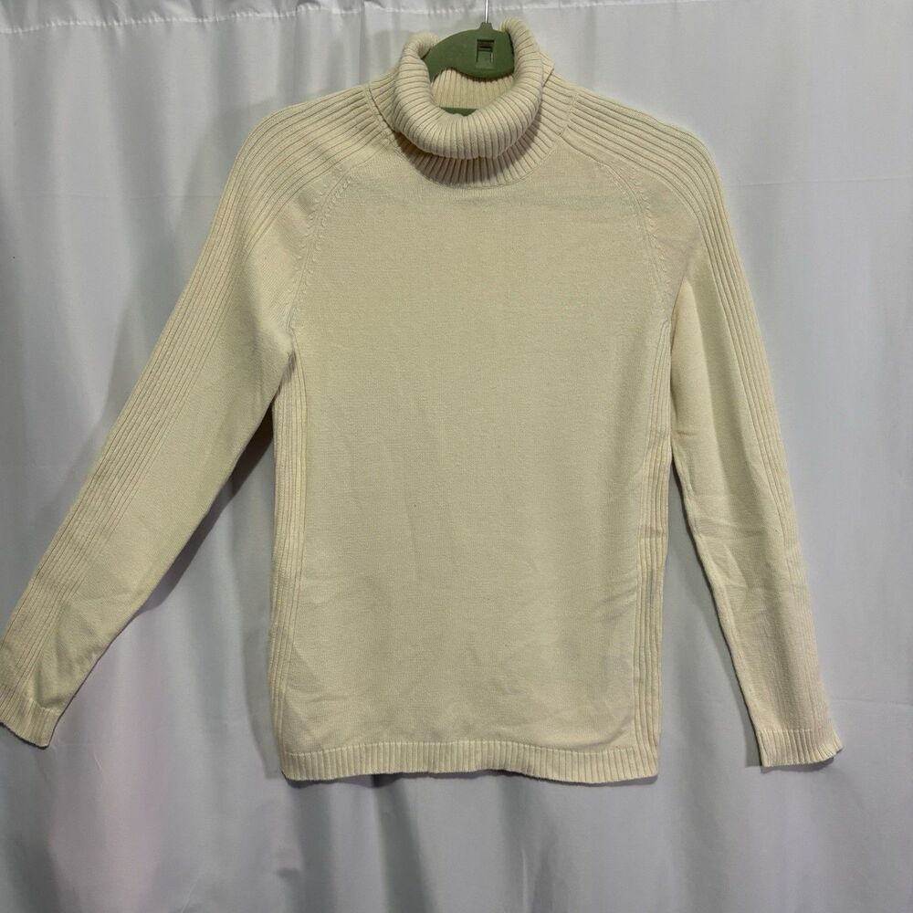 Vintage Y2K Polo Jeans Ralph Lauren Womens Turtleneck Ribbed M Cream Classic